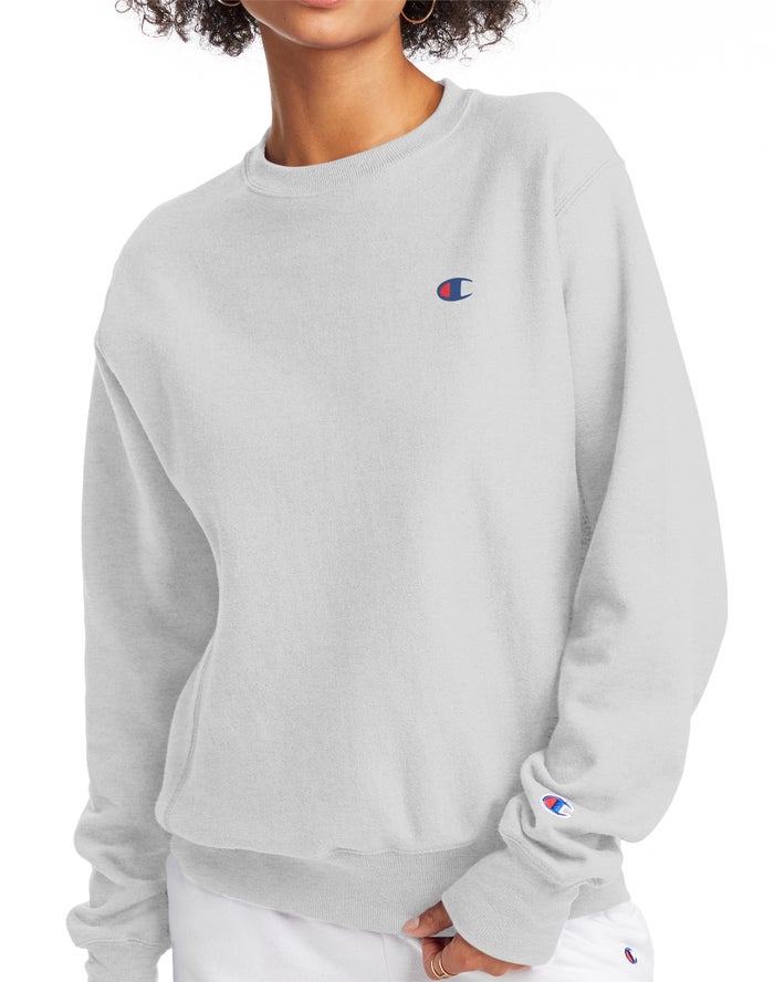 Champion Reverse Weave Crew C Logo Sweatshirt Dames - Grijs - Belgie 7981QHUOD